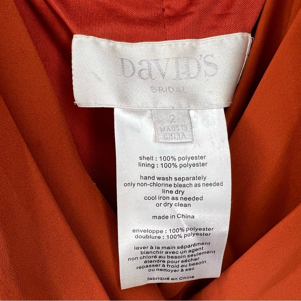 David’s Bridal Georgette Wrap Dress Size 2 - Picture 8 of 12